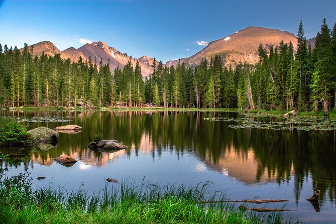 Mountains and clear lake in Canadian Rockies